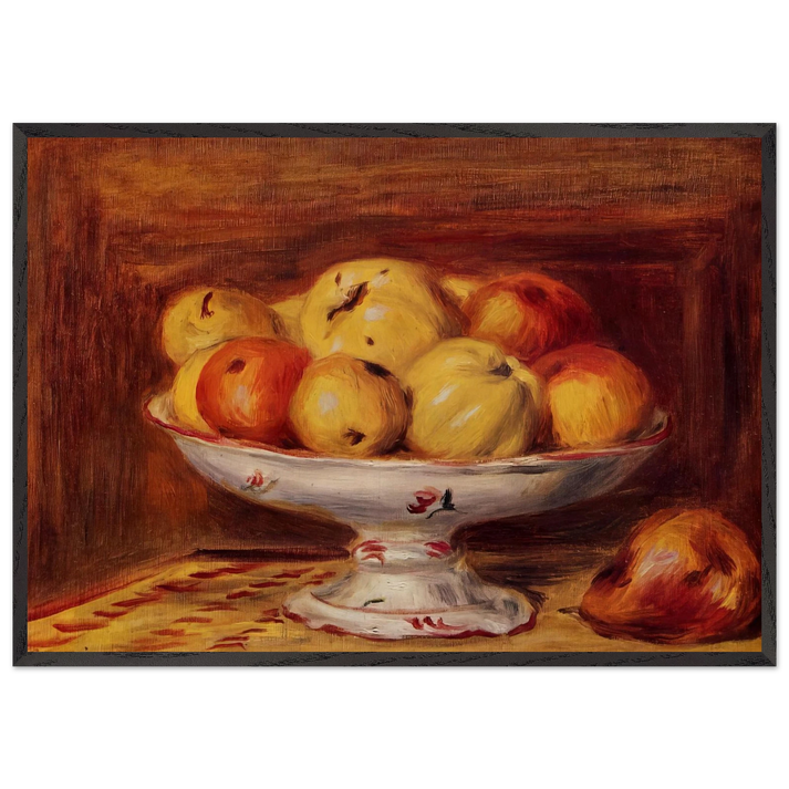 Still Life with Apples and Pears - Pierre-Auguste Renoir 70x100 cm / 28x40 inches Framed Art Print – Black Wooden Frame