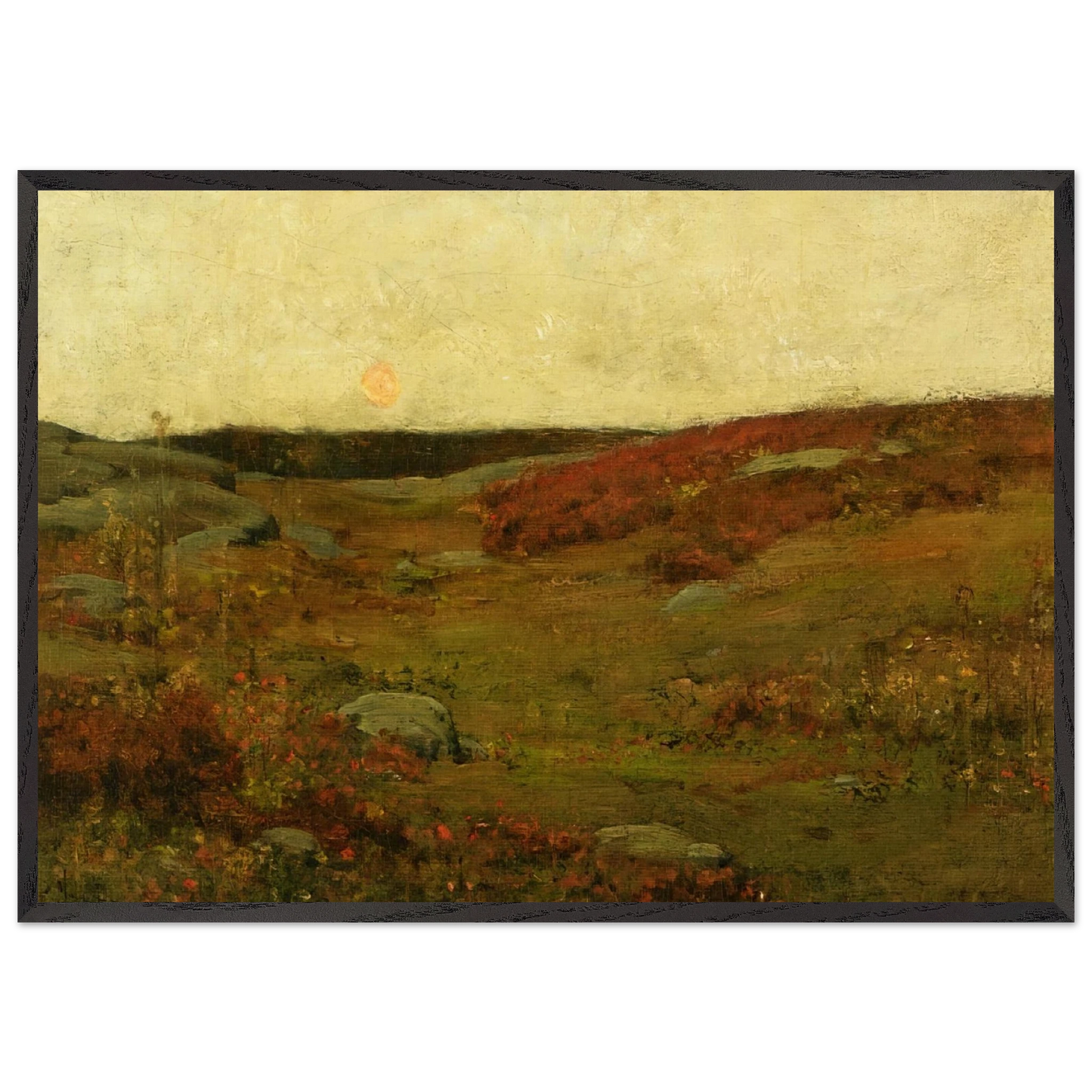 Sunrise Autumn - Childe Hassam 70x100 cm / 28x40 inches Framed Art Print – Black Wooden Frame