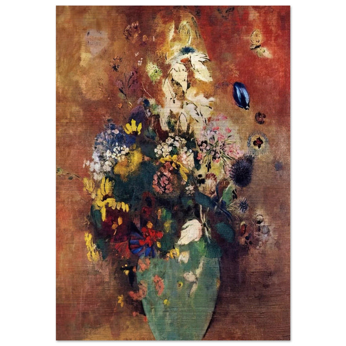 GREEN VASE - Odilon Redon Brushed Aluminum Print - 70x100 cm / 28x40 inches | Odilon Redon Aluminum Print | Odilon Redon Prints