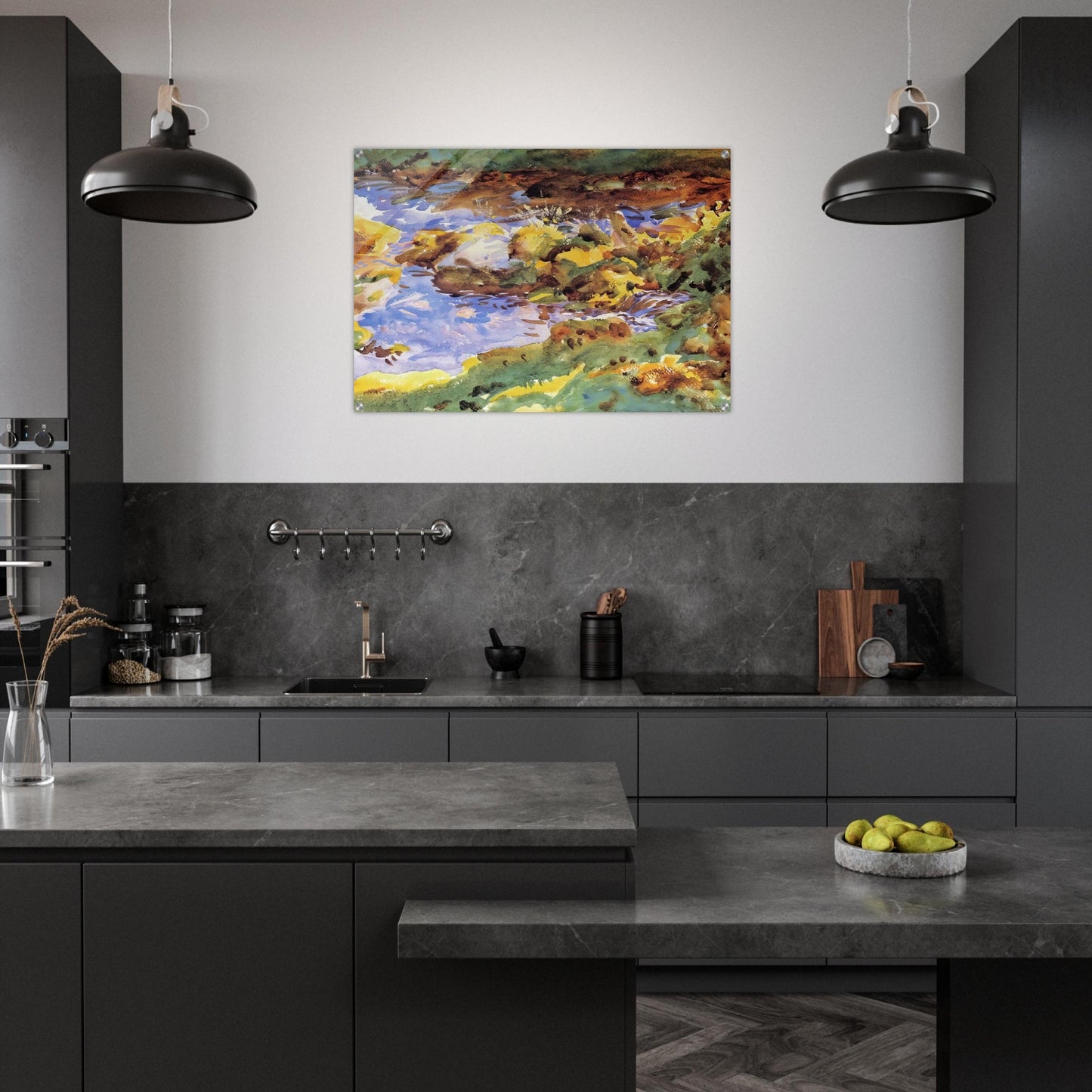 The Alps Val D'Aosta, Purtud - John Singer Sargent Acrylic Print - 70x100 cm / 28x40″ inches | John Singer Sargent Wall Art | John Singer Sargent Prints