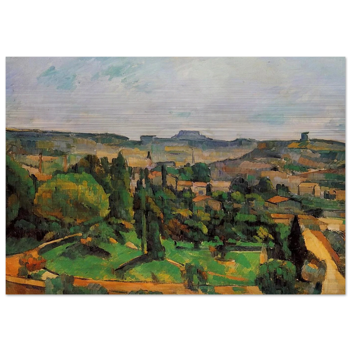 Ile de France Landscape - Paul Cézanne Brushed Aluminum Print - 70x100 cm / 28x40 inches | Paul Cézanne Aluminum Print | Paul Cézanne Prints