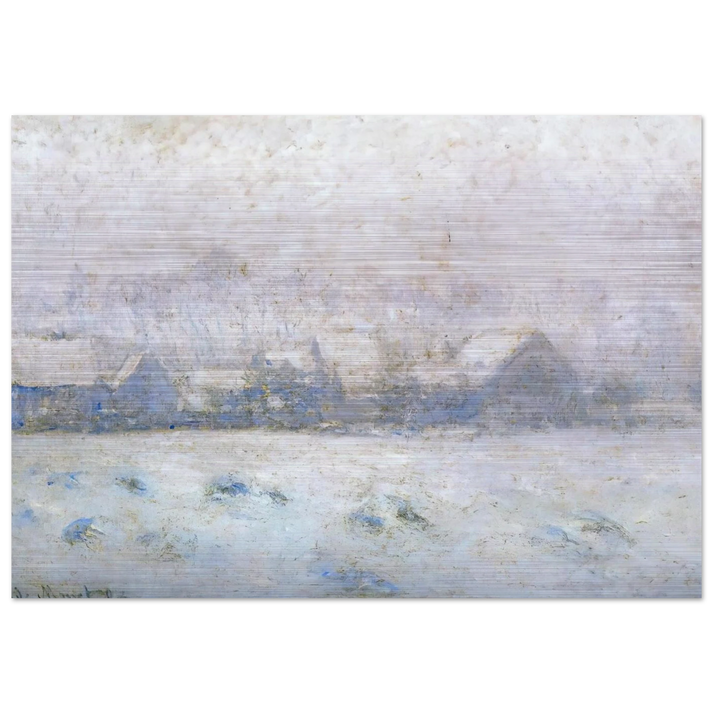 Snow Effect, Giverny - claude monet Brushed Aluminum Print - 70x100 cm / 28x40 inches | claude monet Aluminum Print | claude monet Prints