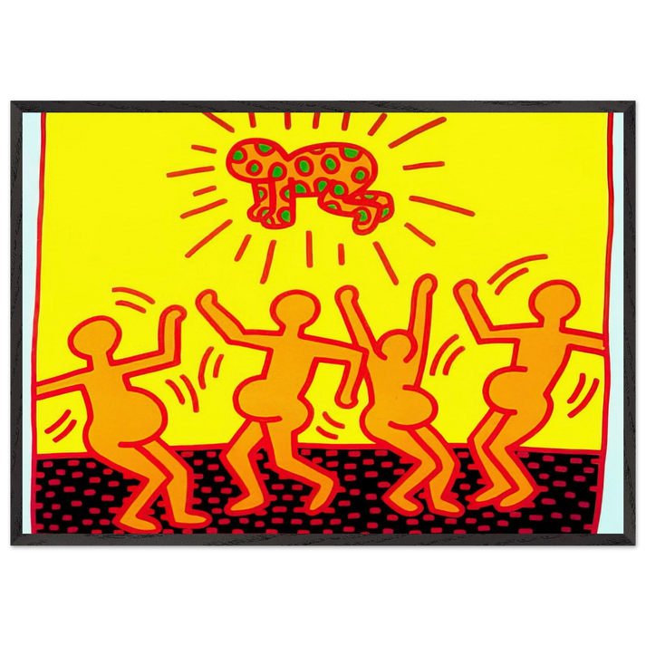 UNTITLED 1983 1 N2 - Keith Haring 70x100 cm / 28x40 inches Framed Art Print – Black Wooden Frame | Keith Haring Art For Sale