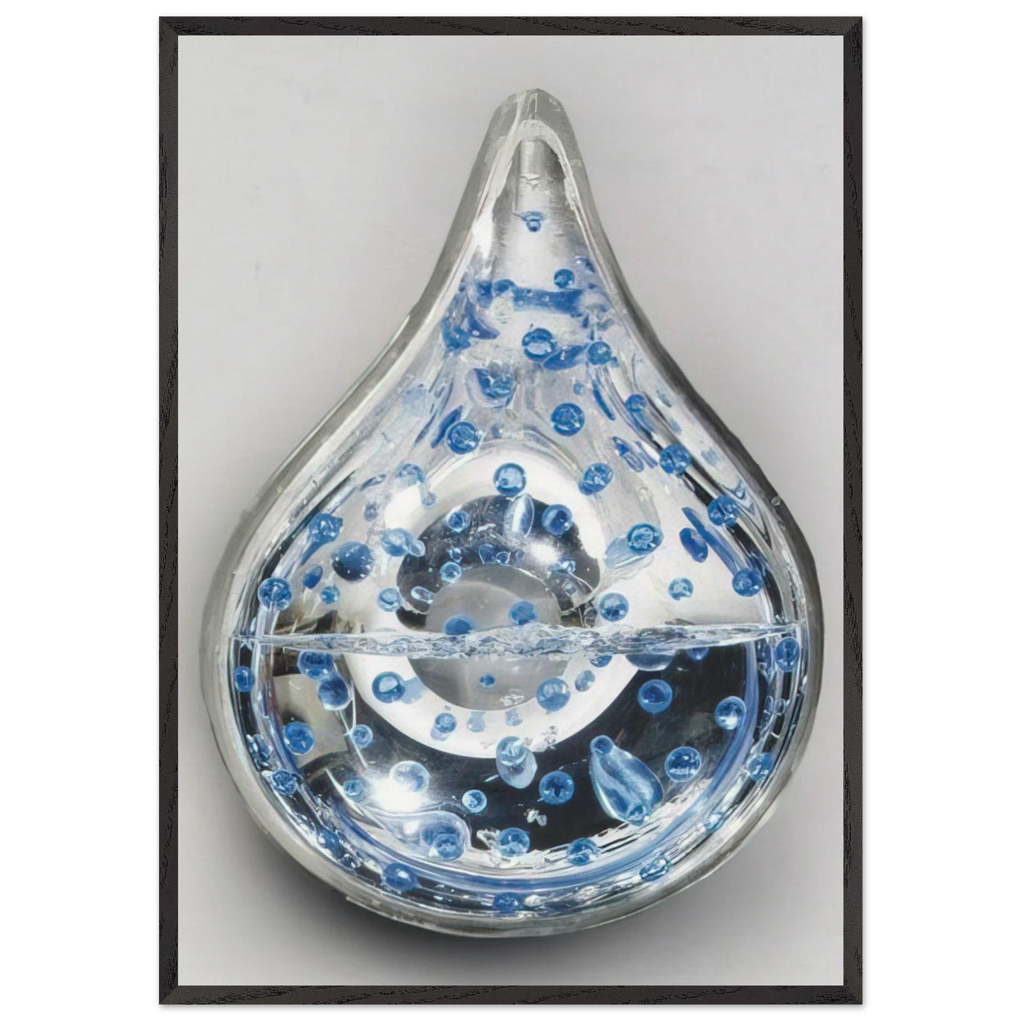 Gota de aguya y aredobas azules - 1999 - Gyula Kosice 70x100 cm / 28x40 inches Framed Art Print – Black Wooden Frame