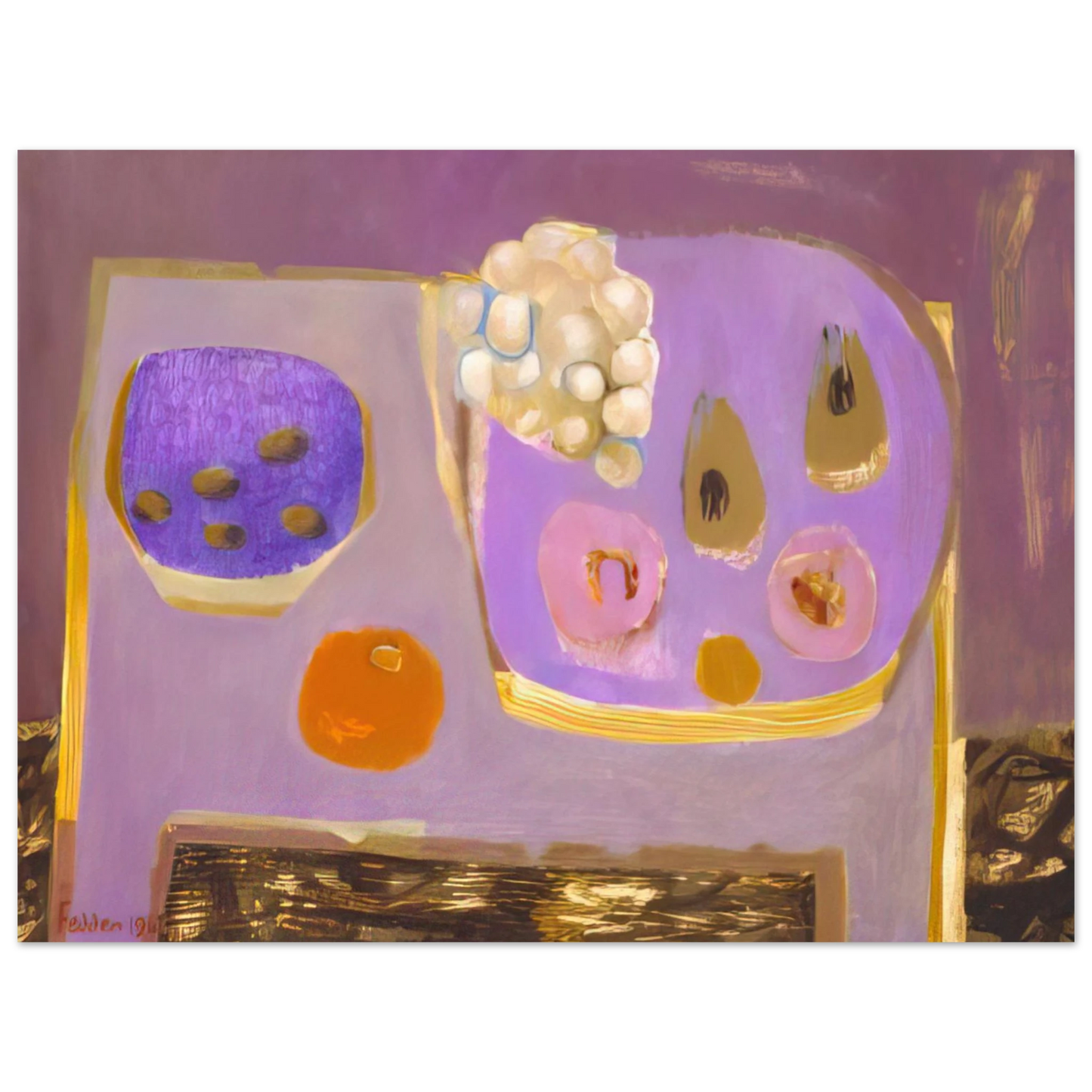 Mary Fedden - Mauve Still Life - 1968 Fine Art Poster - Default Title