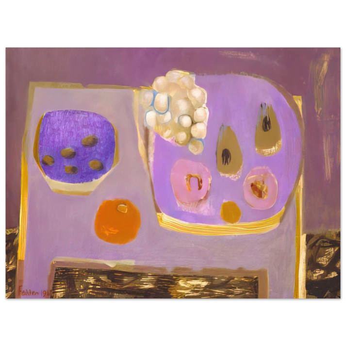 Mary Fedden - Mauve Still Life - 1968 75x100 cm / 30x40inches Fine Art Poster