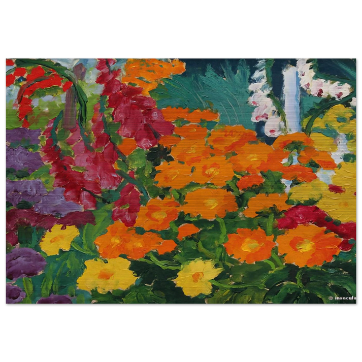 Flower garden marigolds - Emil Nolde Brushed Aluminum Print - 70x100 cm / 28x40 inches | Emil Nolde Aluminum Print | Emil Nolde Prints