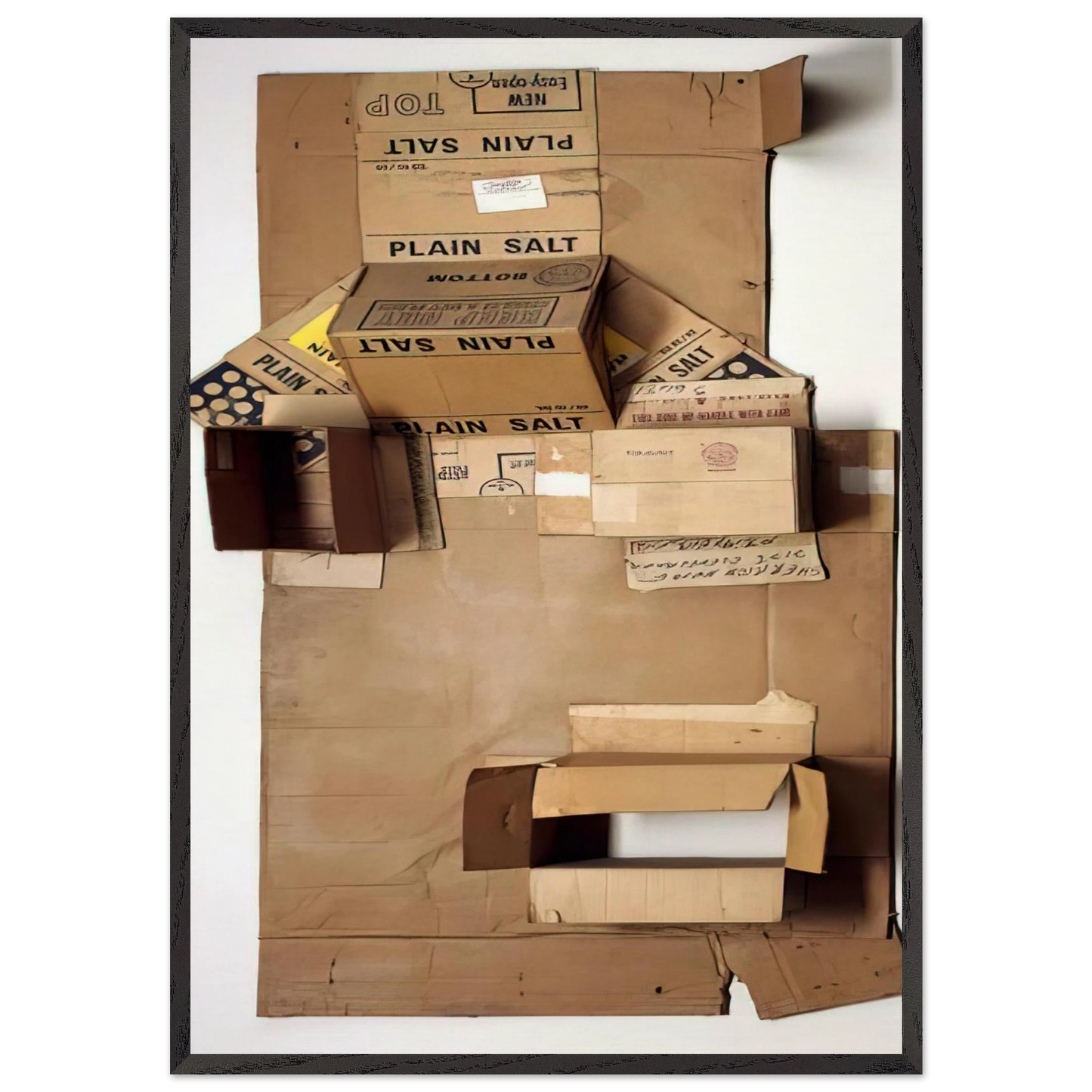 PLAIN SALT CARDBOARD 1971 - Robert Rauschenberg Framed Art Print – Black Wooden Frame - Default Title - -Framed Art Print
