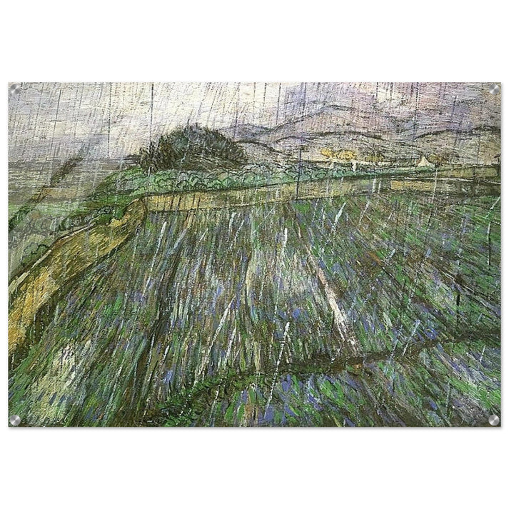 Wheat Field in Rain - Vincent van Gogh Acrylic Print - 70x100 cm / 28x40″ inches | Vincent van Gogh Wall Art | Vincent van Gogh Prints