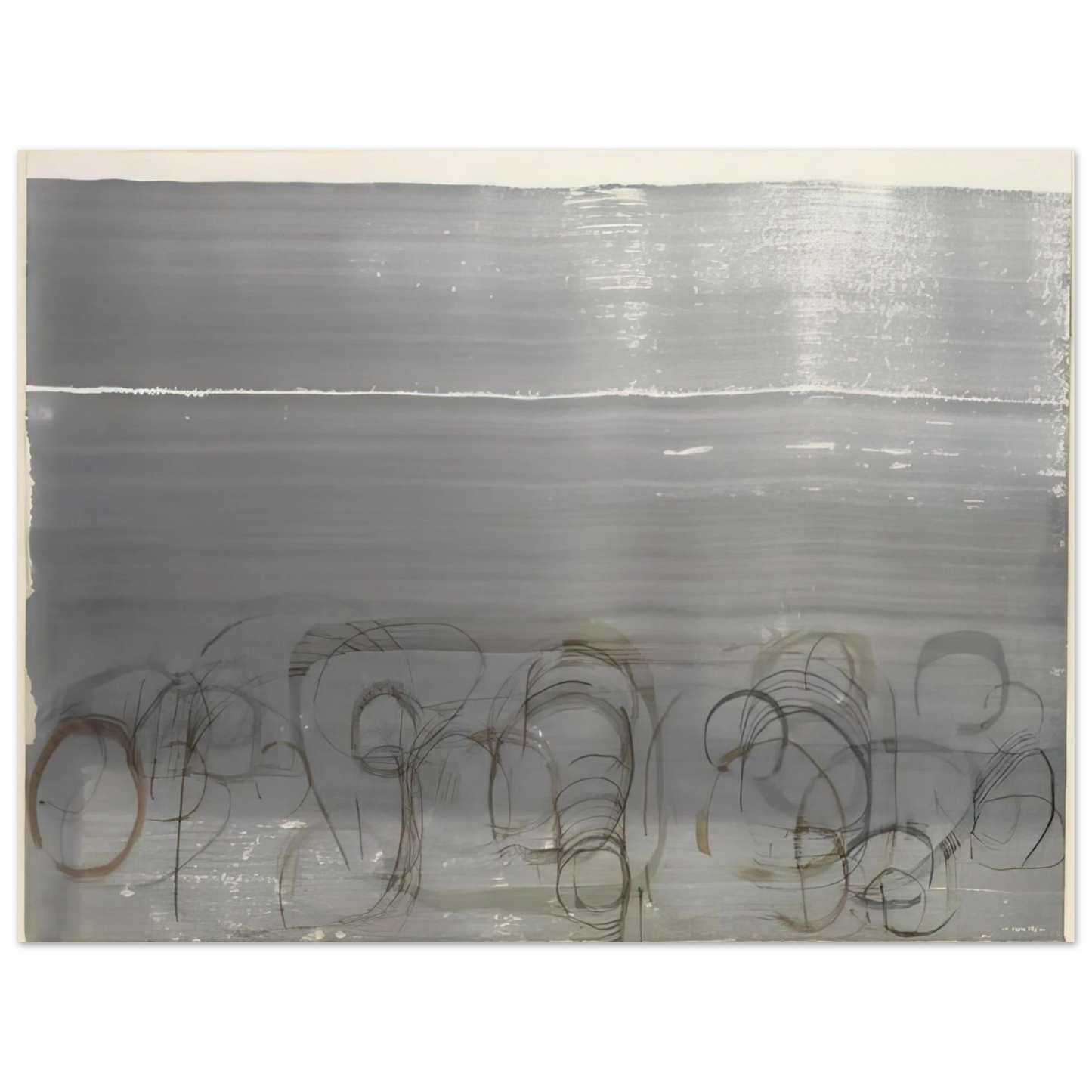 John Cage - New River Watercolor, Series IV, No. 6 - 1988 Fine Art Poster - Default Title