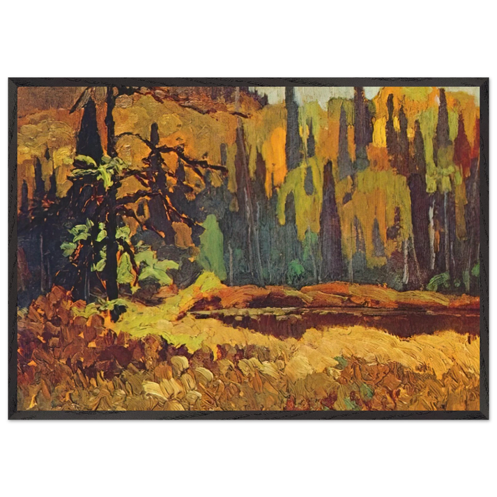 Moose Pond - 1918 - Frank Johnston 70x100 cm / 28x40 inches Framed Art Print – Black Wooden Frame