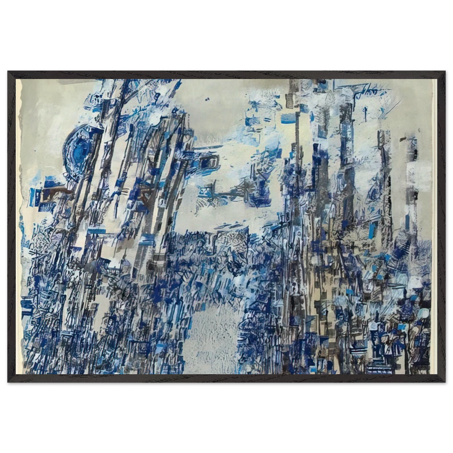 Linvasion - Tachisme - Maria Helena Vieira da Silva 70x100 cm / 28x40 inches Framed Art Print – Black Wooden Frame