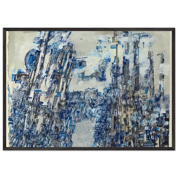 Linvasion - Tachisme - Maria Helena Vieira da Silva 70x100 cm / 28x40 inches Framed Art Print – Black Wooden Frame