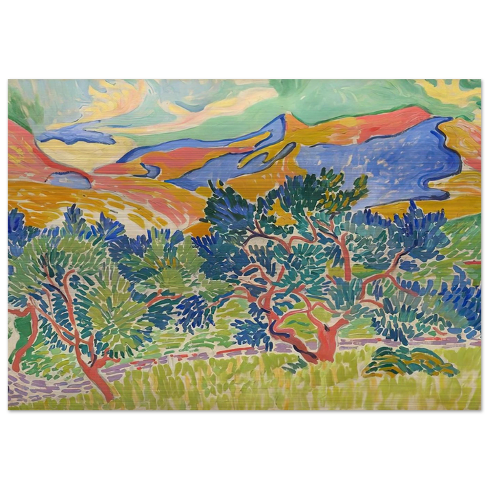 MOUNTAINS AT COLLIOURE 1905 - Andre Derain Brushed Aluminum Print - 70x100 cm / 28x40 inches | Andre Derain Aluminum Print | Andre Derain Prints