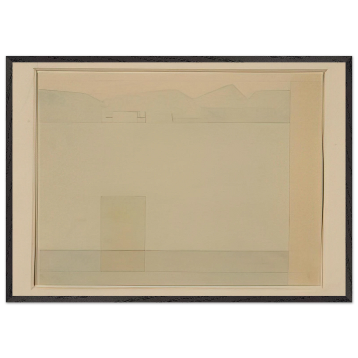 Lago dOrta - 1956 - Antonio Calderara 70x100 cm / 28x40 inches Framed Art Print – Black Wooden Frame