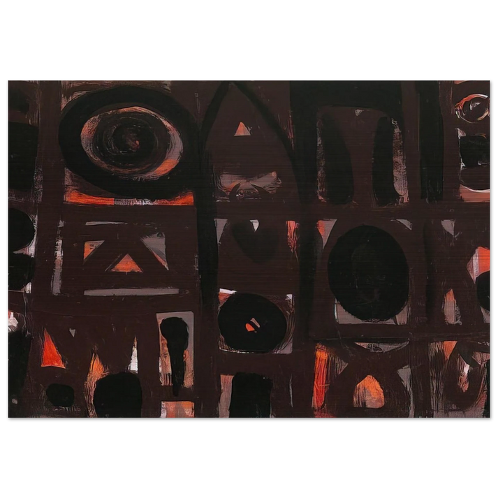 Night Forms - 1950 - Adolph Gottlieb Brushed Aluminum Print - 70x100 cm / 28x40 inches | Adolph Gottlieb Aluminum Print | Adolph Gottlieb Prints