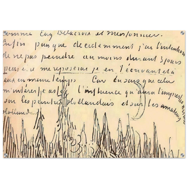 A Lane of Cypresses with a Couple Walking - Vincent van Gogh Acrylic Print - 70x100 cm / 28x40″ inches | Vincent van Gogh Wall Art | Vincent van Gogh Prints