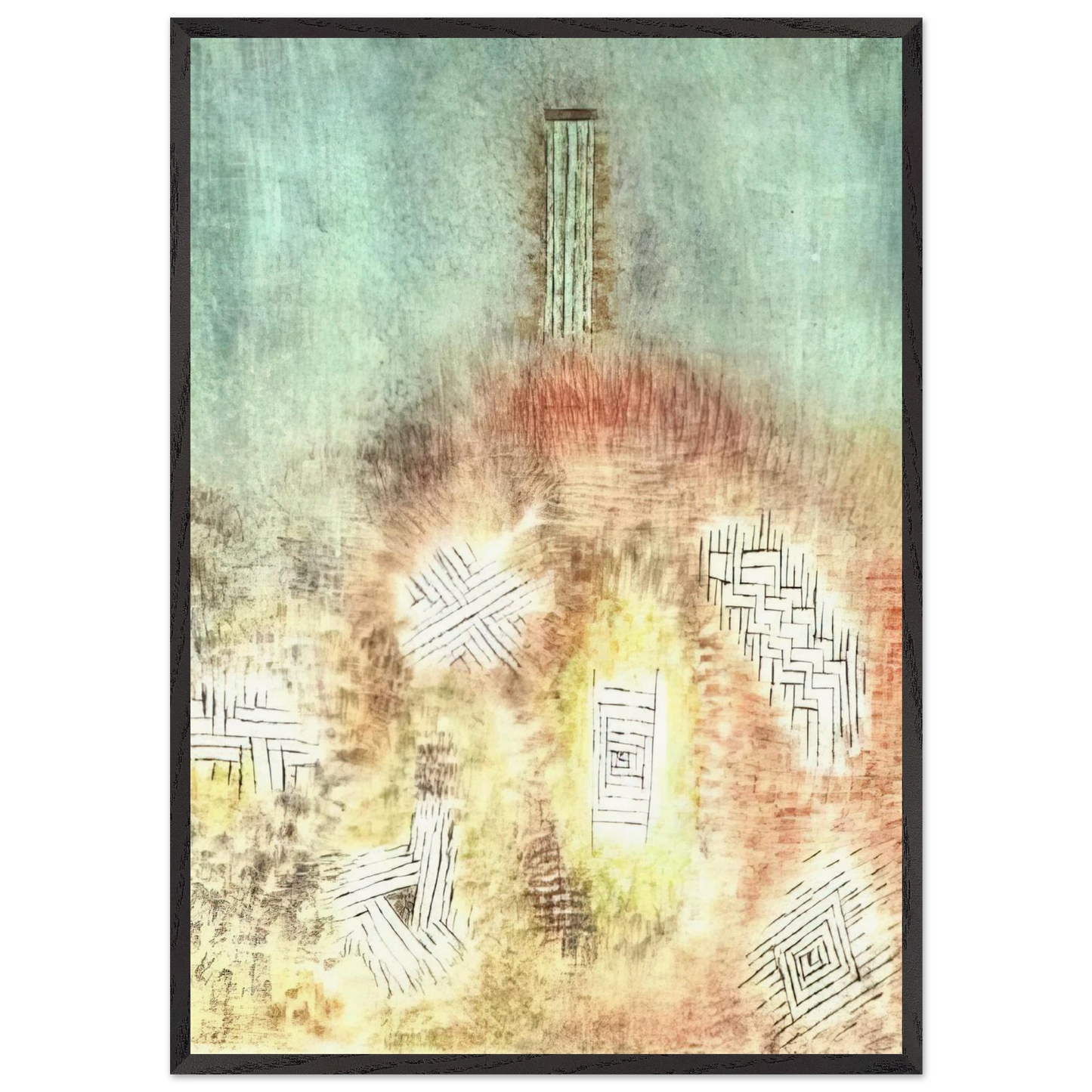 THE COLUMN 1926 - Paul Klee Framed Art Print – Black Wooden Frame - Default Title - -Framed Art Print