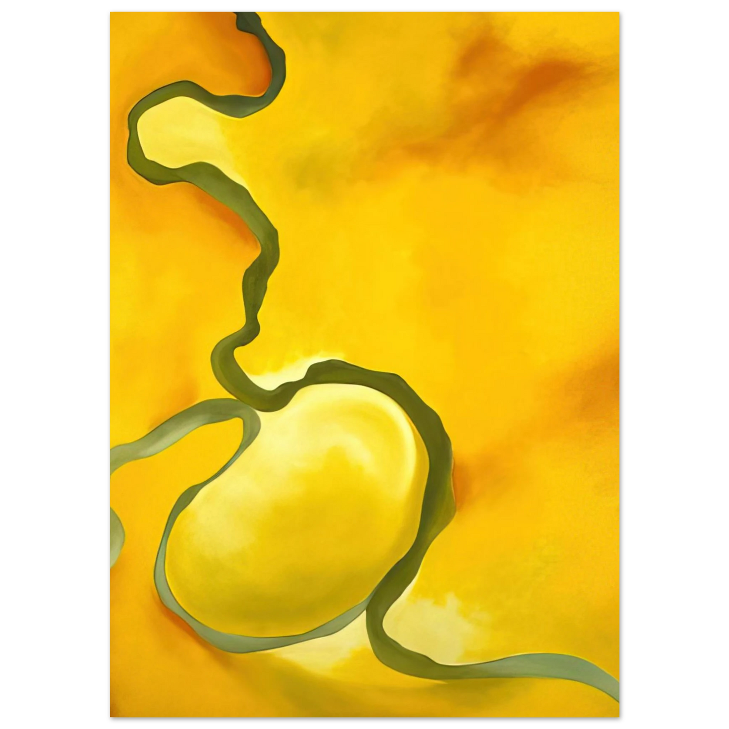 Georgia O'Keeffe - Green, Yellow and Orange Fine Art Poster - 75x100 cm / 30x40 inches