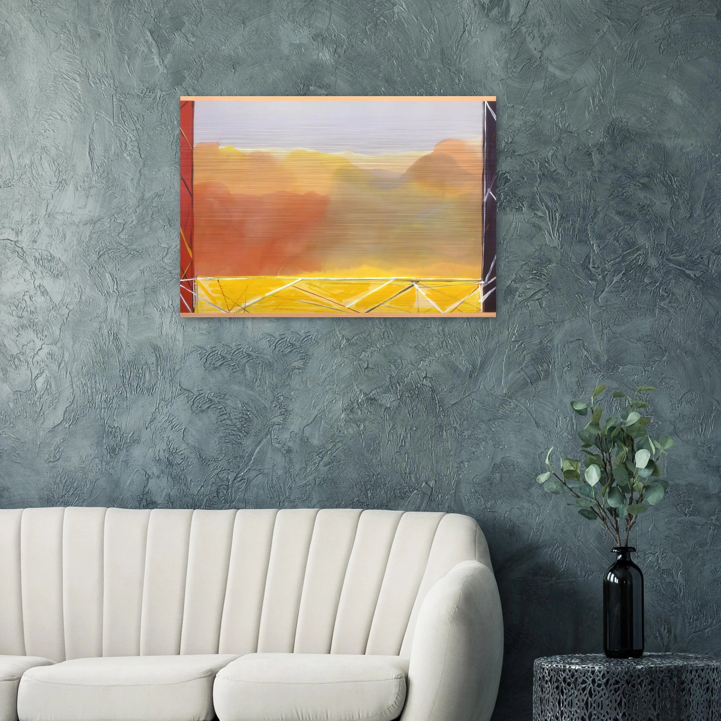 The Yellow Bridge - 1988 - Ronnie Landfield Brushed Aluminum Print - 70x100 cm / 28x40 inches | Ronnie Landfield Aluminum Print | Ronnie Landfield Prints