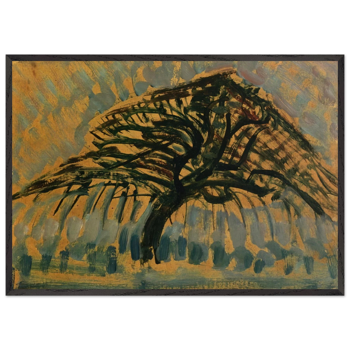 Study for Blue Apple Tree Series - Piet Mondrian 70x100 cm / 28x40 inches Framed Art Print – Black Wooden Frame