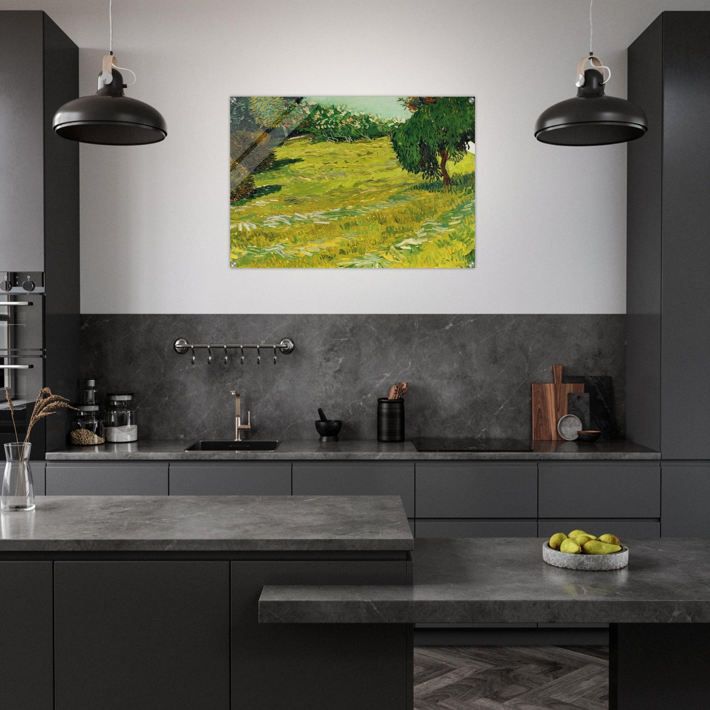 Garden with Weeping Willow - Vincent van Gogh Acrylic Print - 70x100 cm / 28x40″ inches