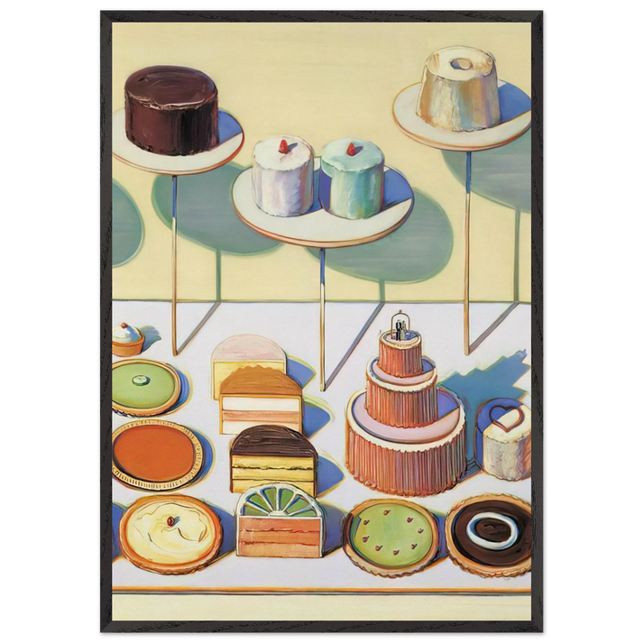 Cakes and Pies - 1995 - Wayne Thiebaud 70x100 cm / 28x40 inches Framed Art Print – Black Wooden Frame