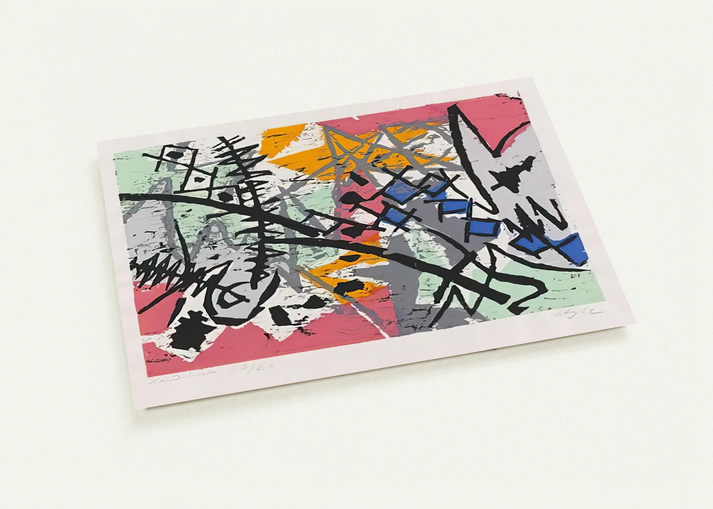 Farbholzschnitt 1952-4 - 1952 By Ernst Wilhelm Nay Pack of 10 Post Cards | Ernst Wilhelm Nay Post Cards | A6 (10.5 x 14.8 cm) - 4.1 x 5.8 inches