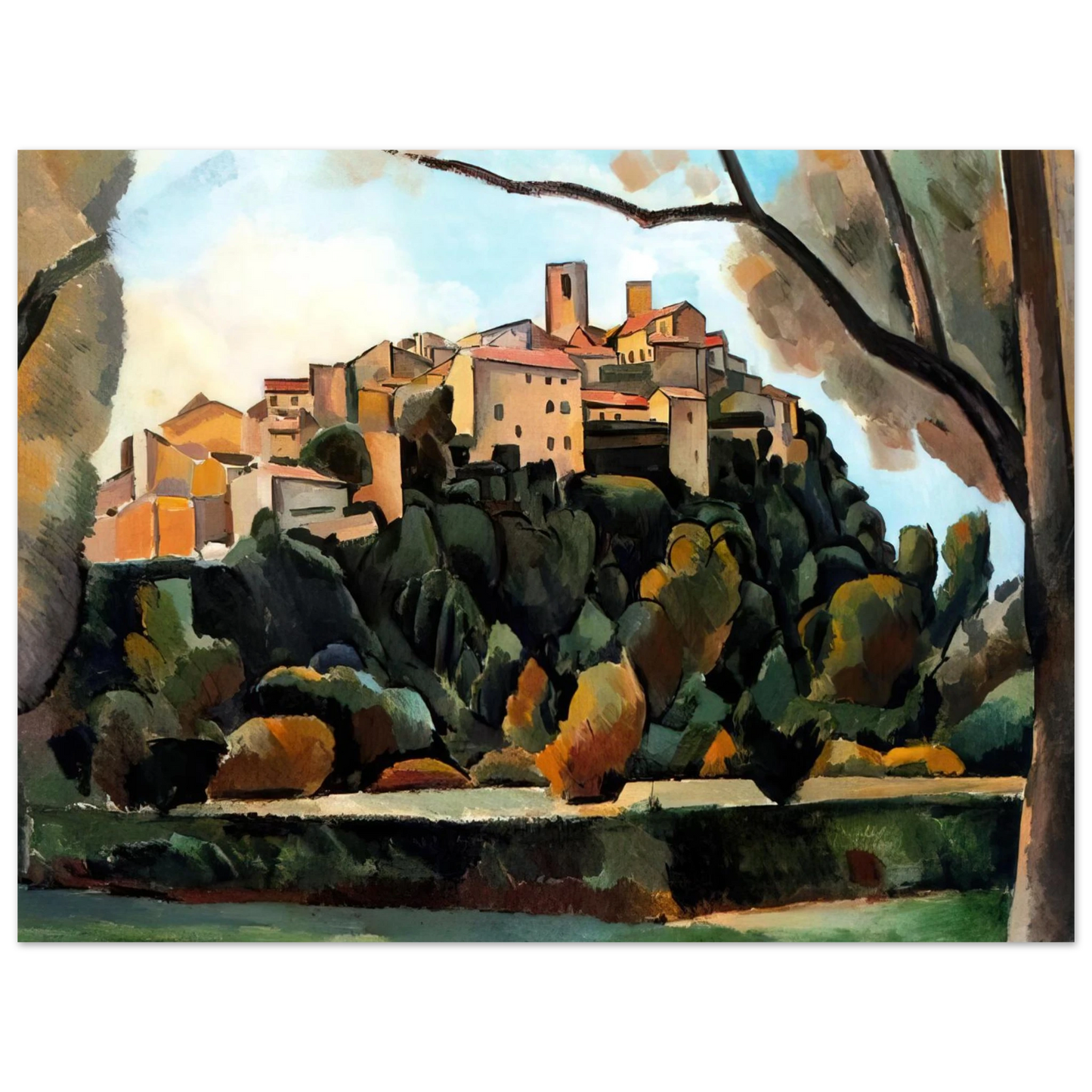 Andre Derain - VISTA DE SAINT PAUL DE VENCE 1910 Fine Art Poster - Default Title