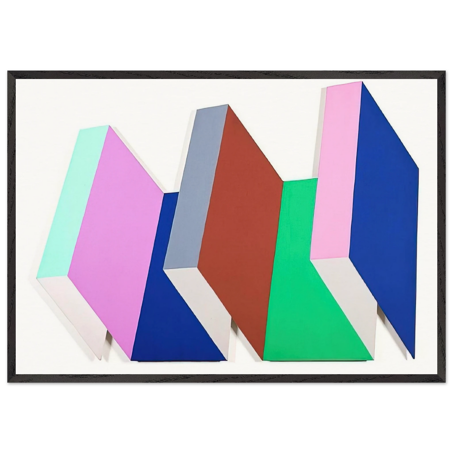 Fold One - 1968 - Thomas Downing 70x100 cm / 28x40 inches Framed Art Print – Black Wooden Frame