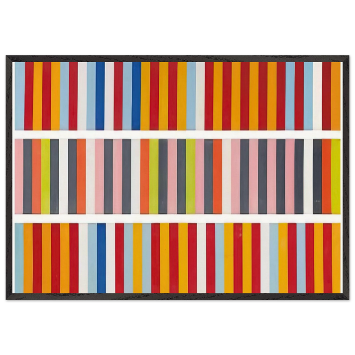 Barricades - 1968 - Gene Davis 70x100 cm / 28x40 inches Framed Art Print – Black Wooden Frame