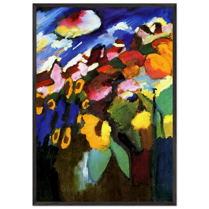 MURNAU GARDEN 1909 - Wassily Kandinsky 70x100 cm / 28x40 inches Framed Art Print – Black Wooden Frame