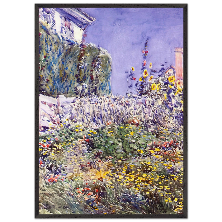 Dexters Garden - Childe Hassam 70x100 cm / 28x40 inches Framed Art Print – Black Wooden Frame