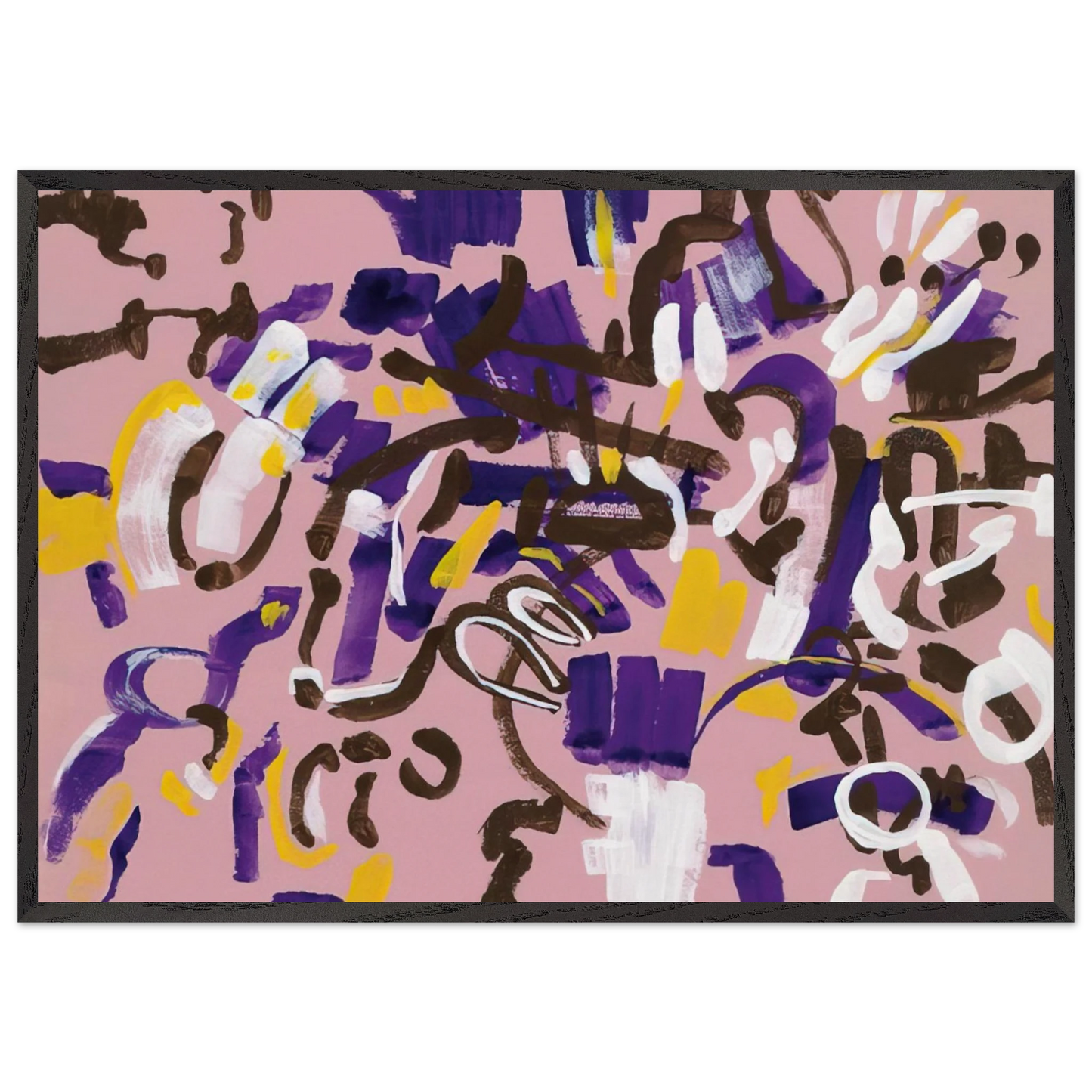 Rosa-Viola-Bianco - 1968 - Carla Accardi Framed Art Print – Black Wooden Frame - Default Title - -Framed Art Print