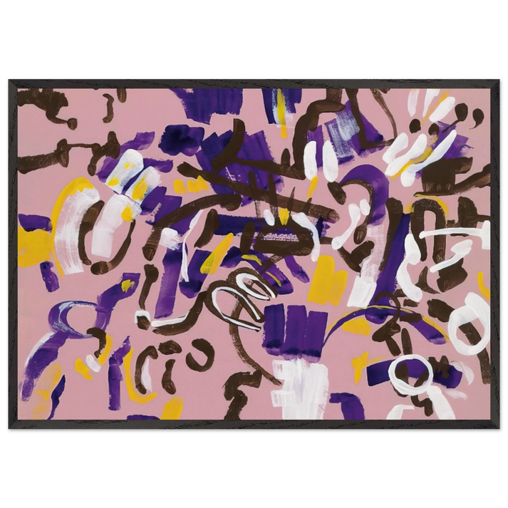 Rosa-Viola-Bianco - 1968 - Carla Accardi 70x100 cm / 28x40 inches Framed Art Print – Black Wooden Frame