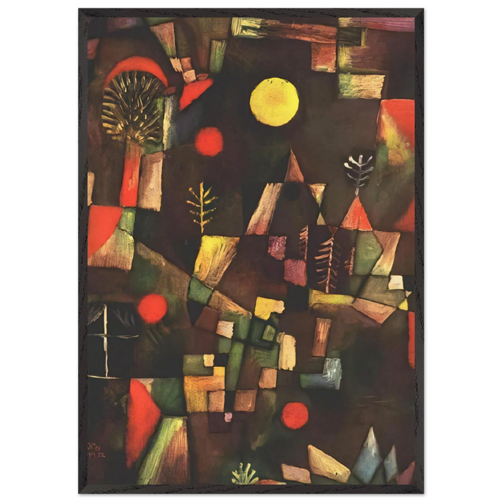 FULL MOON 1919 - Paul Klee 70x100 cm / 28x40 inches Framed Art Print – Black Wooden Frame