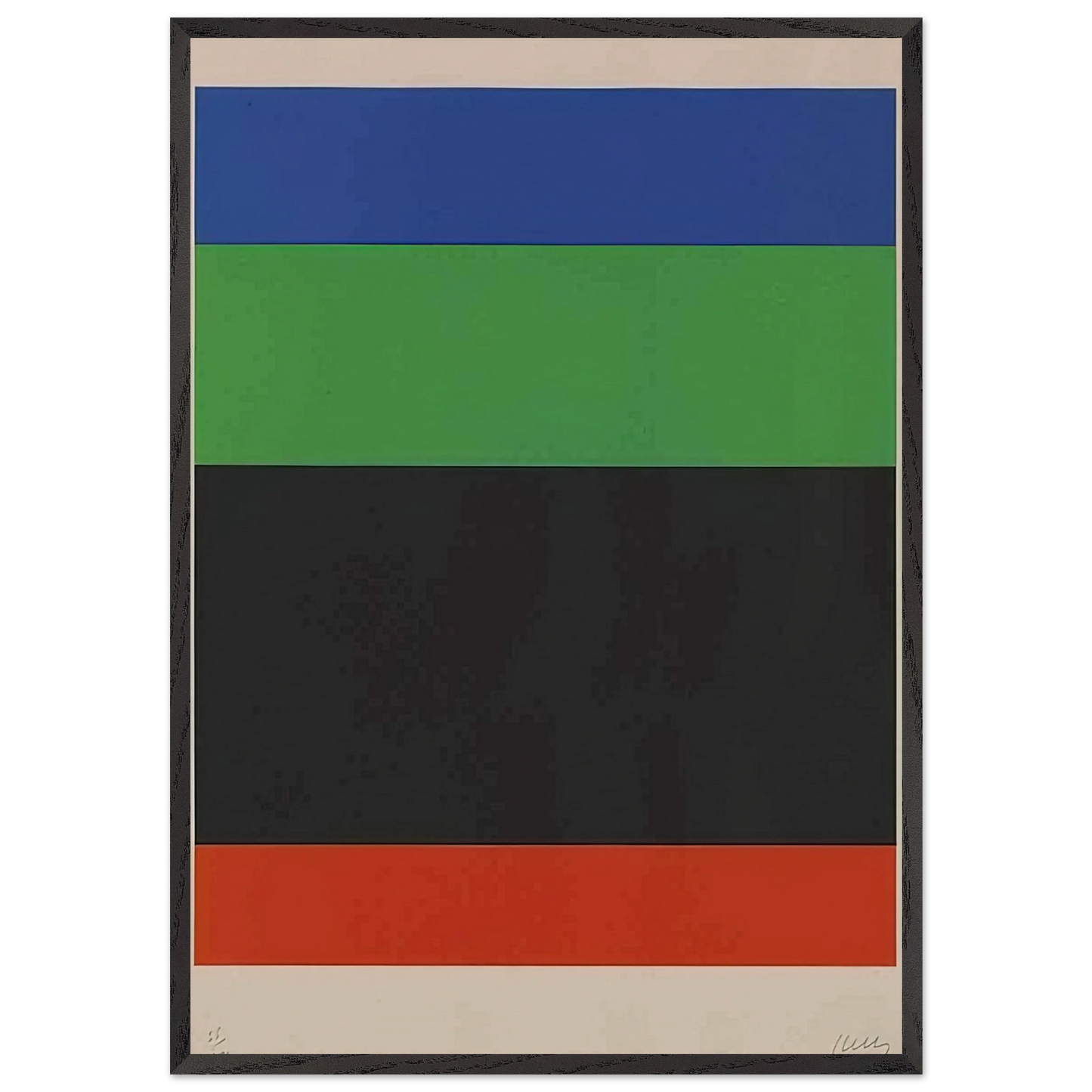 Blue-Green-Black-Red - Ellsworth Kelly 70x100 cm / 28x40 inches Framed Art Print – Black Wooden Frame