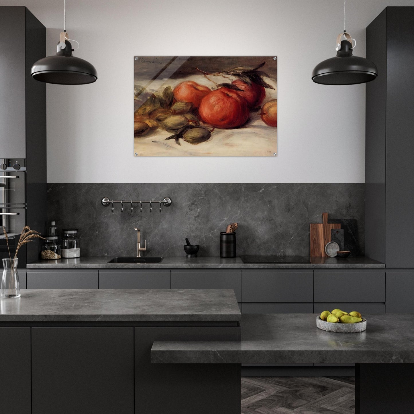 Still Life with Apples and Almonds - Pierre-Auguste Renoir Acrylic Print - 70x100 cm / 28x40″ inches
