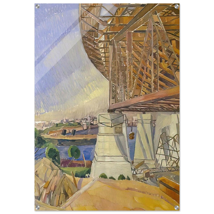 The Curve of the Bridge - 1929 - Grace Cossington Smith Acrylic Print - 70x100 cm / 28x40″ inches | Grace Cossington Smith Wall Art | Grace Cossington Smith Prints