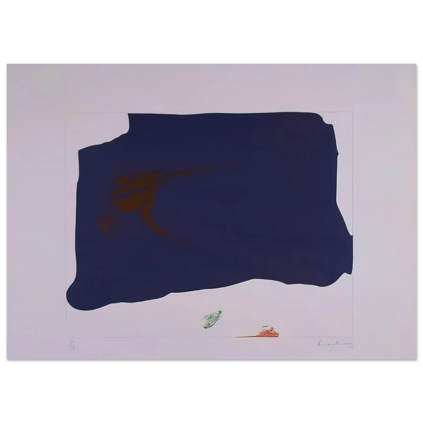Helen Frankenthaler - Variation II on Mauve Corner - 1969 Wall art - 60x80 cm / 24x32 inches - Premium Wooden Framed Poster With Fine Art Paper - Wood frame
