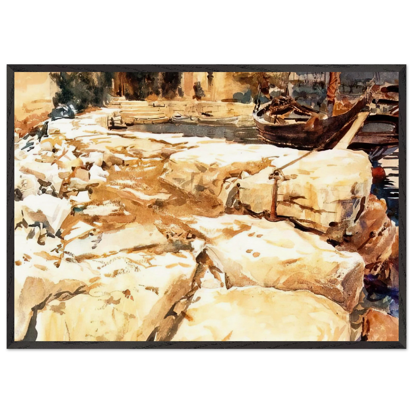 San Vigilio - John Singer Sargent Framed Art Print – Black Wooden Frame - Default Title - -Framed Art Print