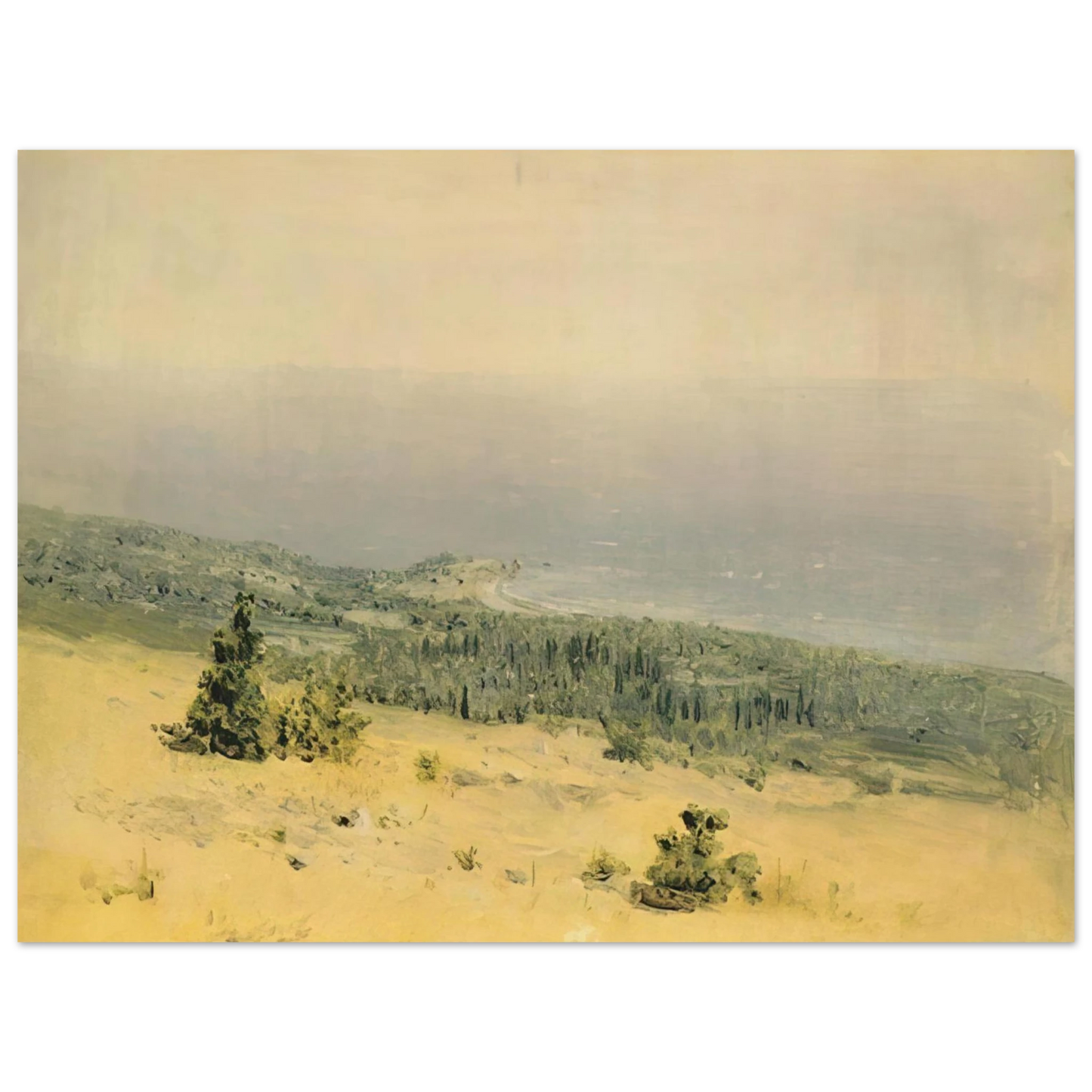 Arkhyp Kuindzhi - View of the beach and sea from the mountains. Crimea Fine Art Poster - Default Title