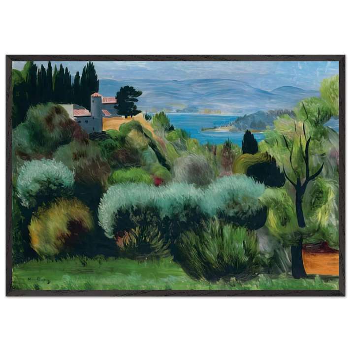 SANARY LANDSCAPE 1937 - Moise Kisling 70x100 cm / 28x40 inches Framed Art Print – Black Wooden Frame