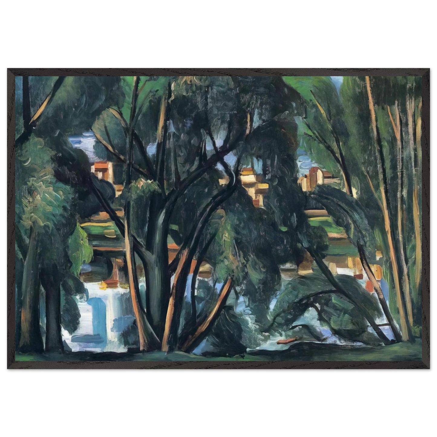 TREES ON THE BANKS OF THE SEINE 1913 - Andre Derain Framed Art Print – Black Wooden Frame - Default Title - -Framed Art Print