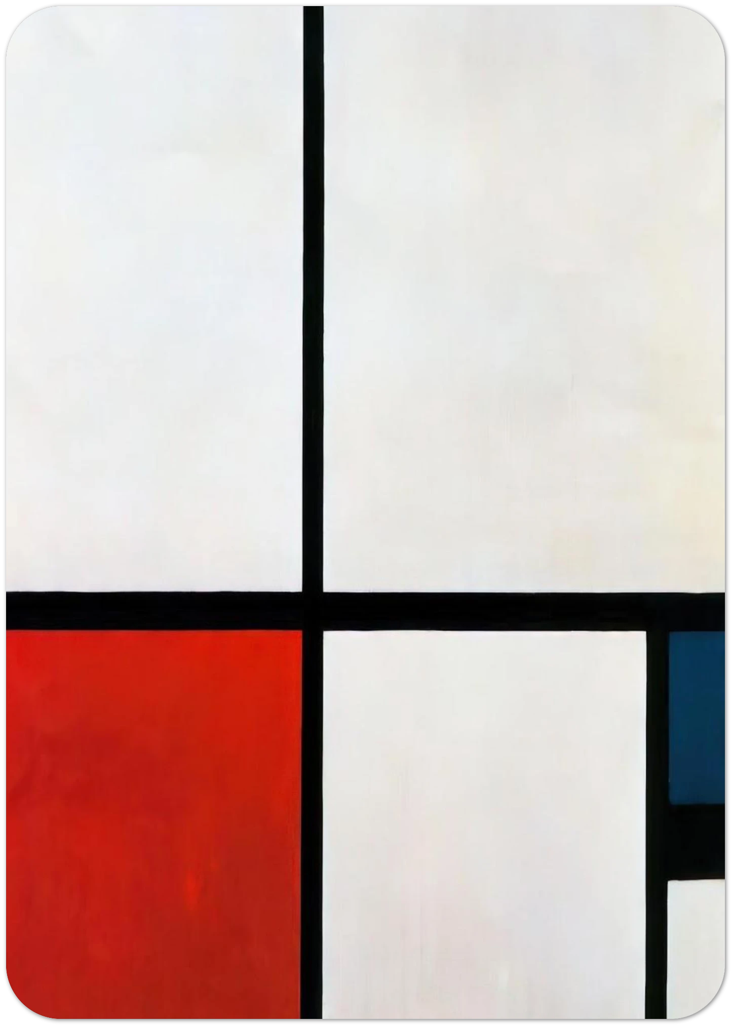 Composition N. 1 with Red and Blue By Piet Mondrian Pack of 10 Post Cards | Piet Mondrian Post Cards | A6 (10.5 x 14.8 cm) - 4.1 x 5.8 inches