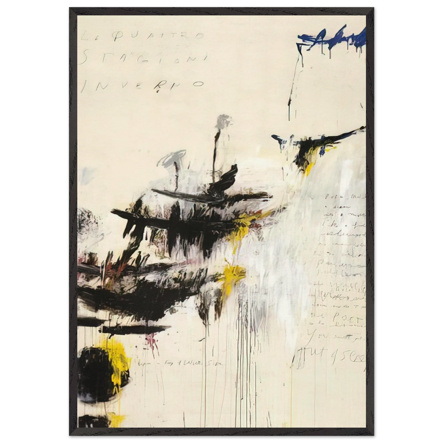 Quattro stagioni I Inverno - Cy Twombly Framed Art Print – Black Wooden Frame - Default Title - -Framed Art Print