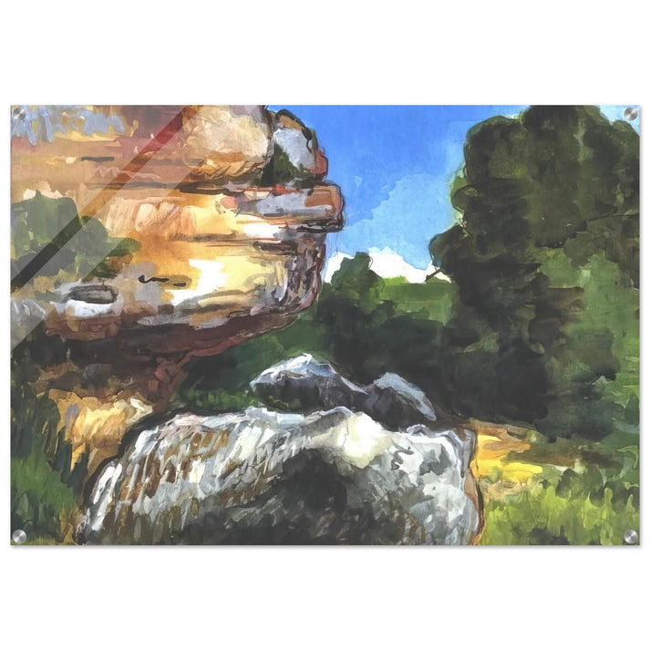 Rocks - Paul Cézanne Acrylic Print - 70x100 cm / 28x40″ inches | Paul Cézanne Wall Art | Paul Cézanne Prints