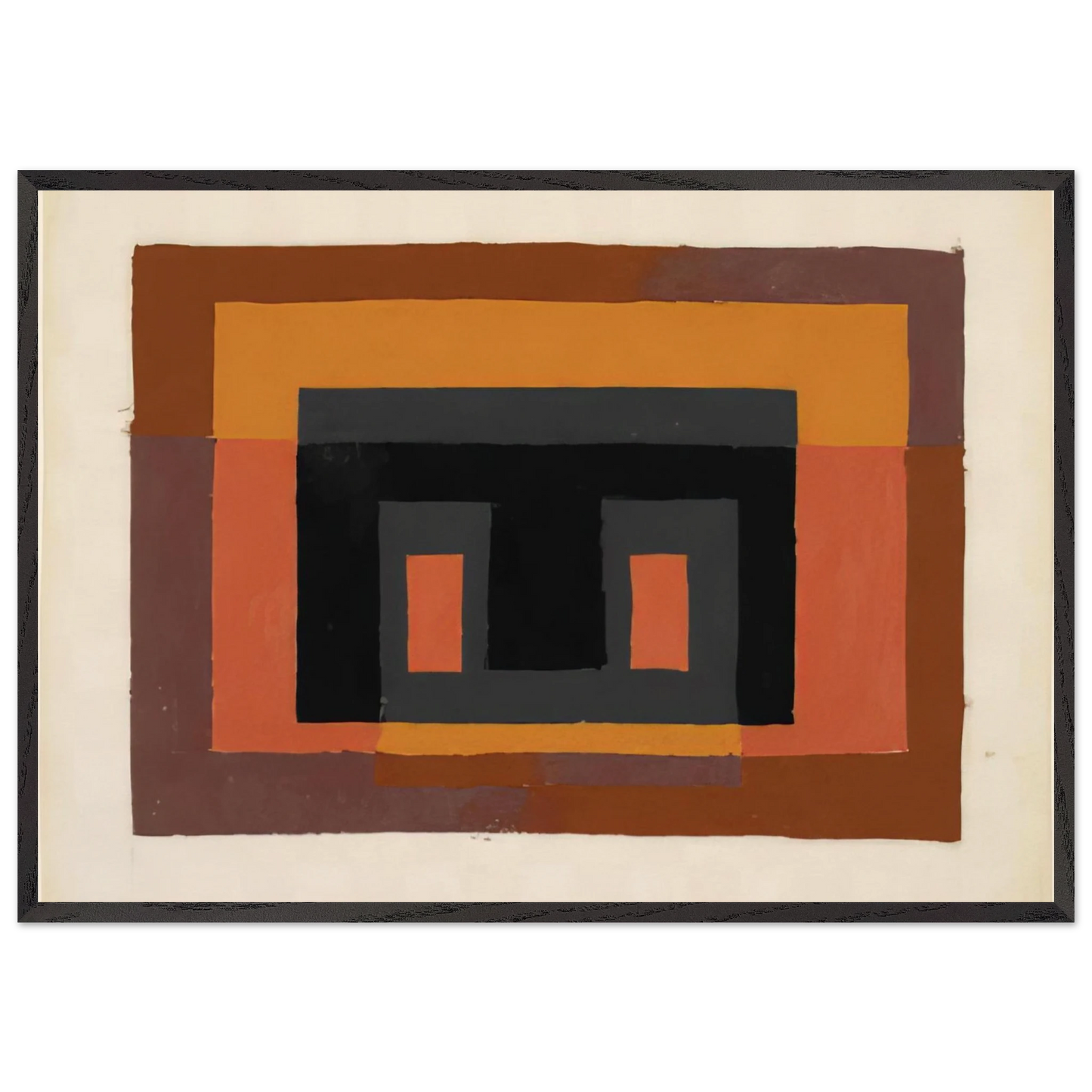 STUDY FOR VARIANT 1947 - Josef Albers Framed Art Print – Black Wooden Frame - Default Title - -Framed Art Print