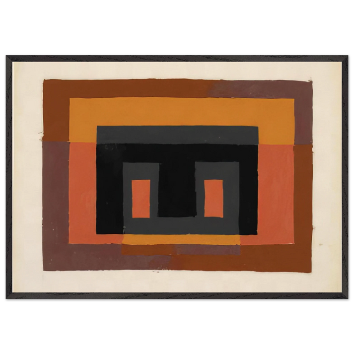 STUDY FOR VARIANT 1947 - Josef Albers 70x100 cm / 28x40 inches Framed Art Print – Black Wooden Frame
