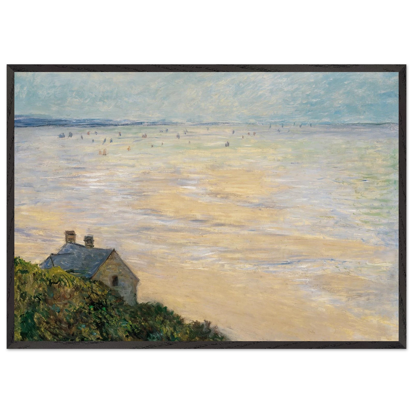 The Hut at Trouville Low Tide - claude monet Framed Art Print – Black Wooden Frame - Default Title - -Framed Art Print